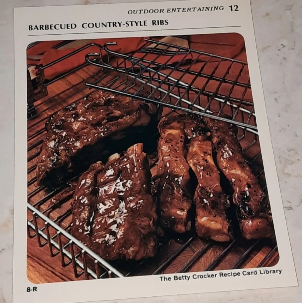 The Betty Crocker Recipe Card Library REPLACEMENT CARD OUTDOOR ENTERTAINING 1971